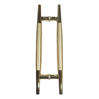 Stainless Steel Luxury Gold Dorong dan Tarik Pegangan Pintu Kaca